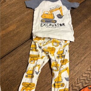 Carter's Gray and Yellow Excavator Pajama Set
